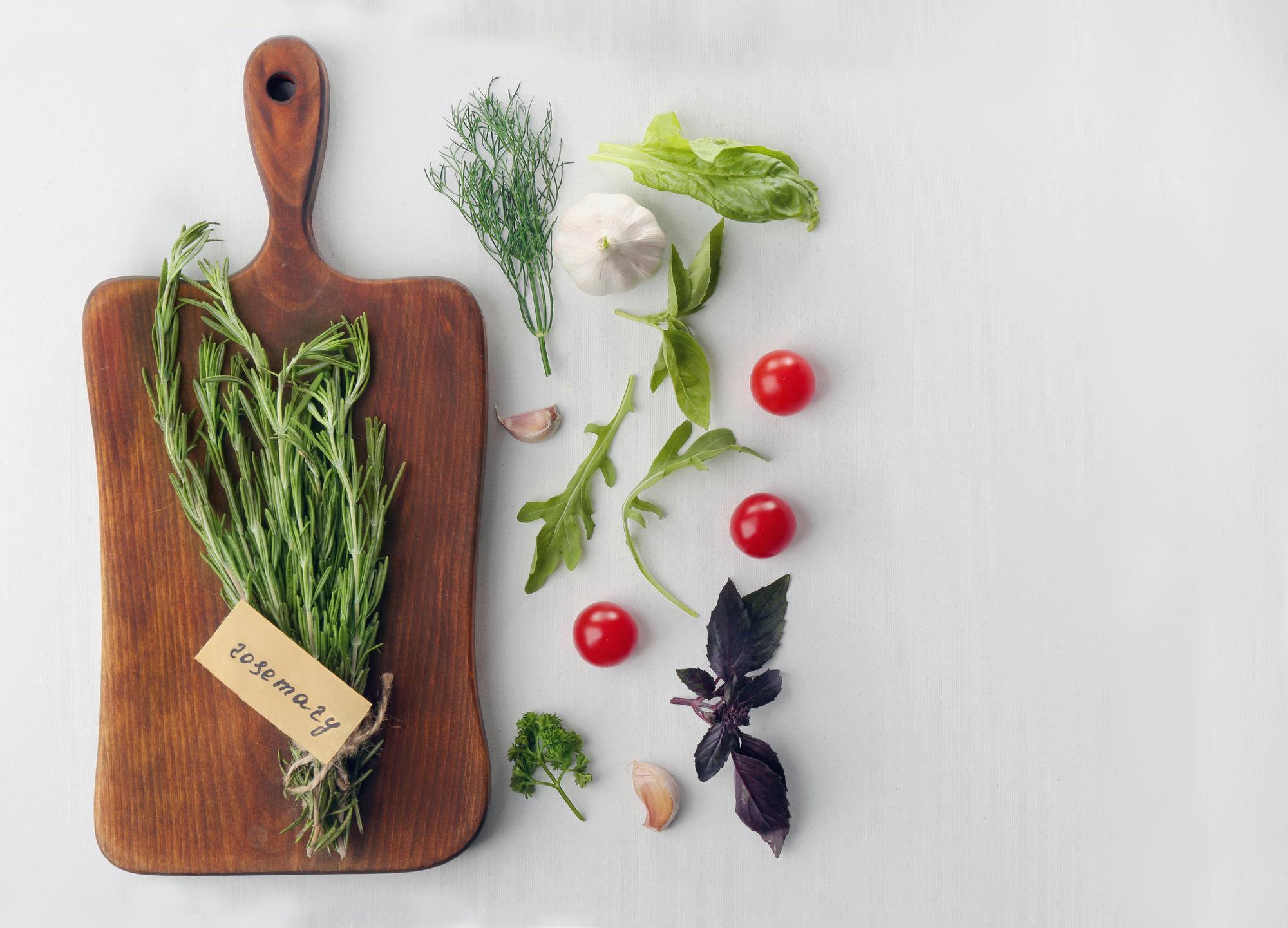Close-up on ingredients and hands